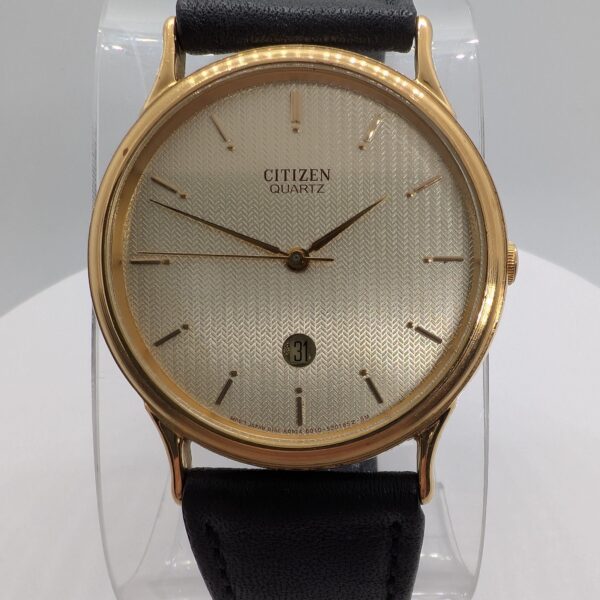 Citizen  6010-S05626 Quartz Dress Watch Gold Tone Date Vintage