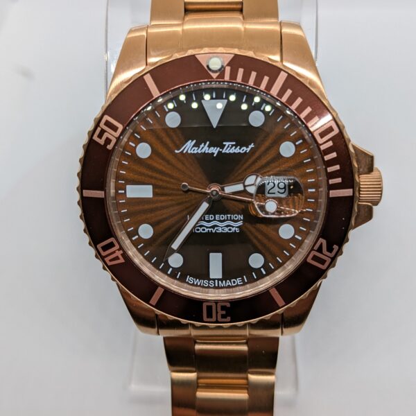 Mathey-Tissot Mathy Vintage Quartz 42mm Brown Dial Men's Watch H908APRM