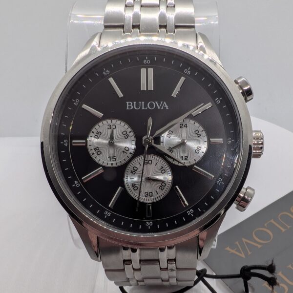 Bulova Classic Chronograph Quartz Black Dial Stainless Steel Men's Watch